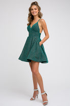Glitter fit and flare short dress-smcdress