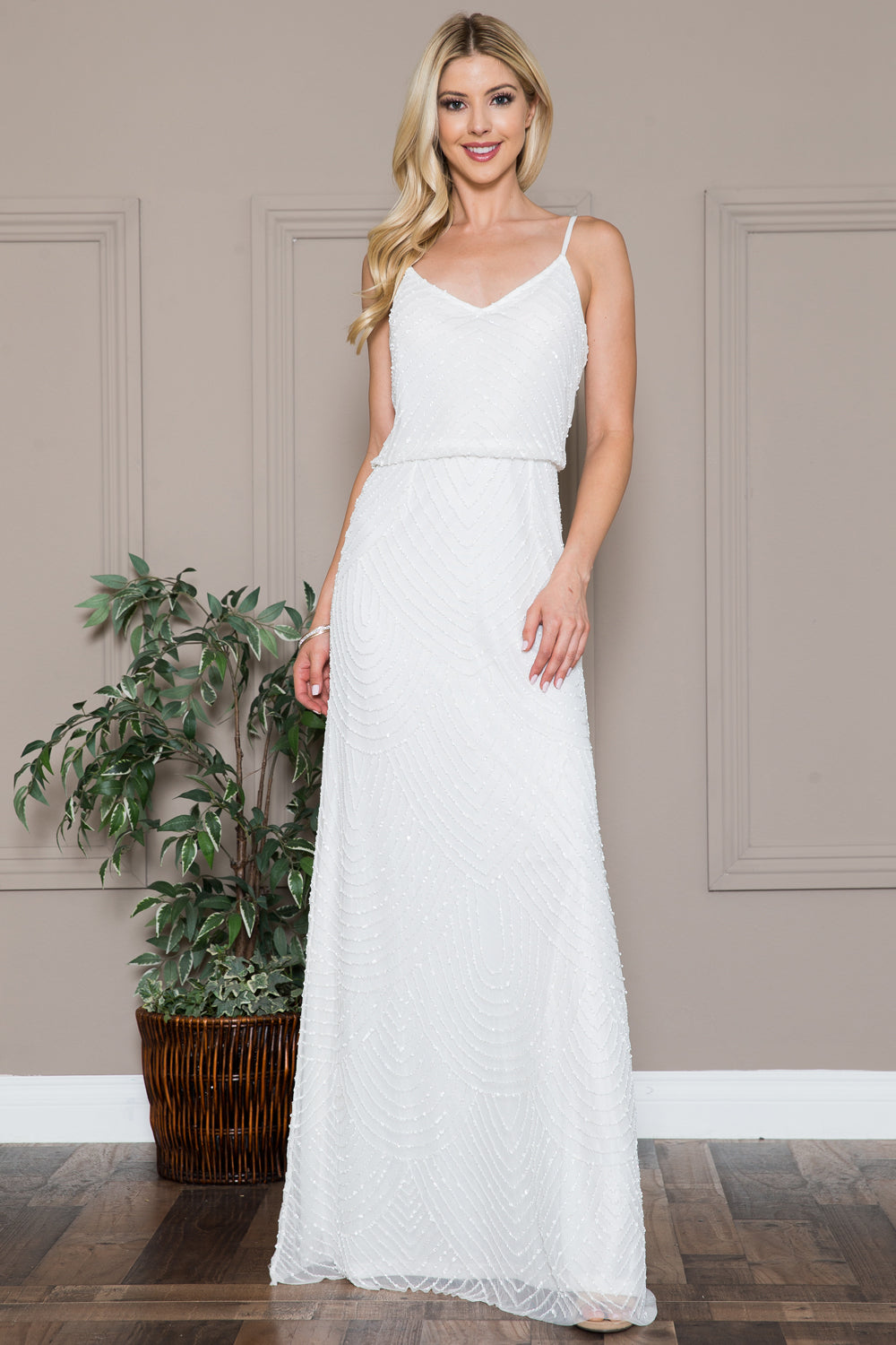 Open Back Sequin Chiffon Long Dress-smcdress
