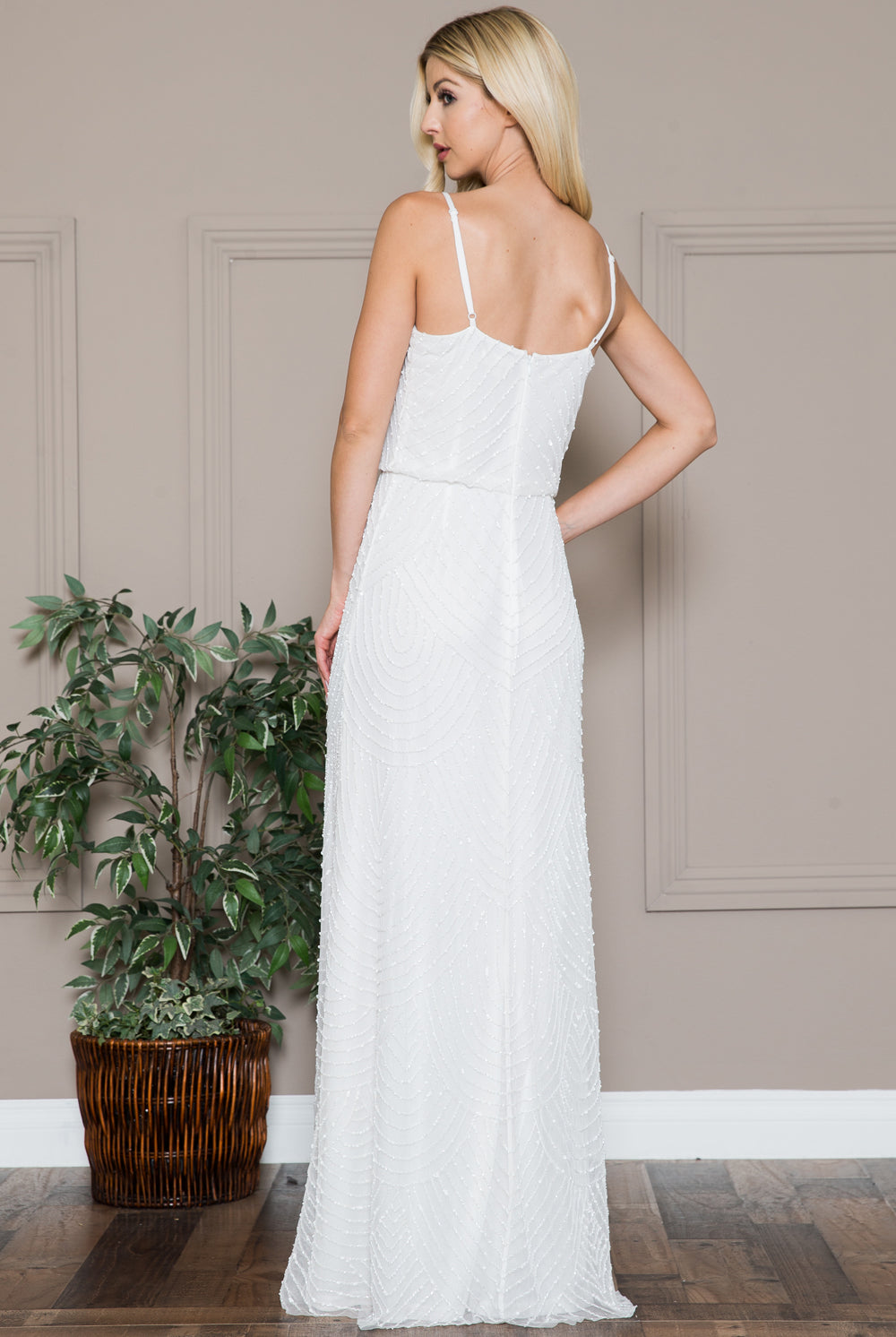 Open Back Sequin Chiffon Long Dress-smcdress