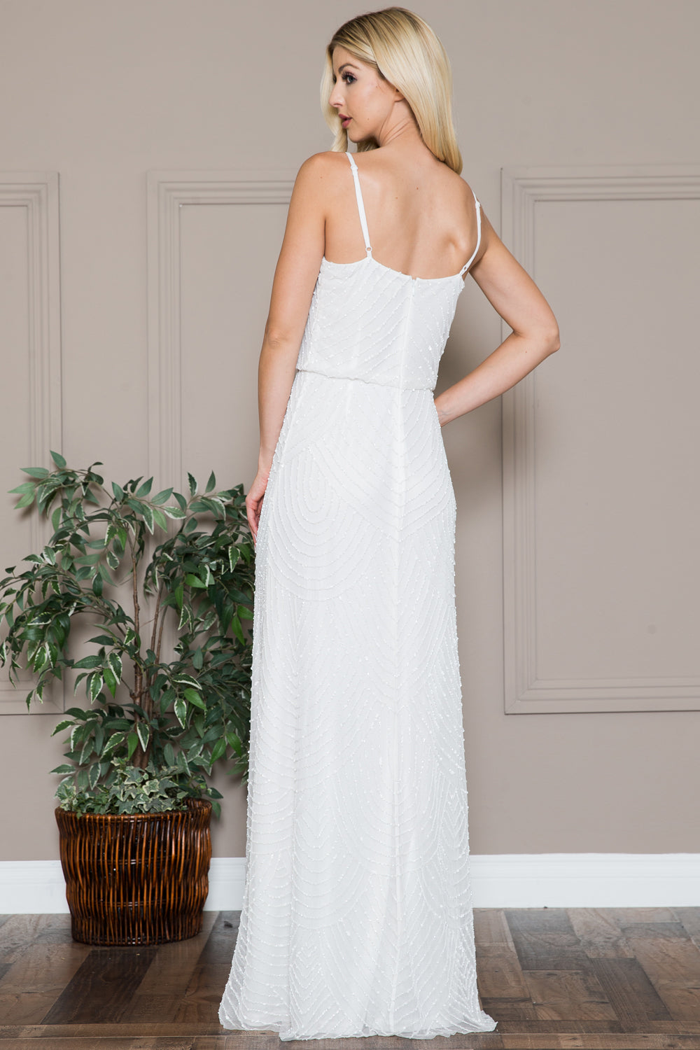 Open Back Sequin Chiffon Long Dress-smcdress