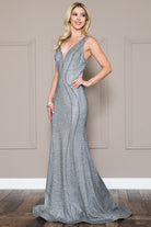 Sleeveless Rhinestone Long Prom & MOB Dress with Zipper Back-smcdress