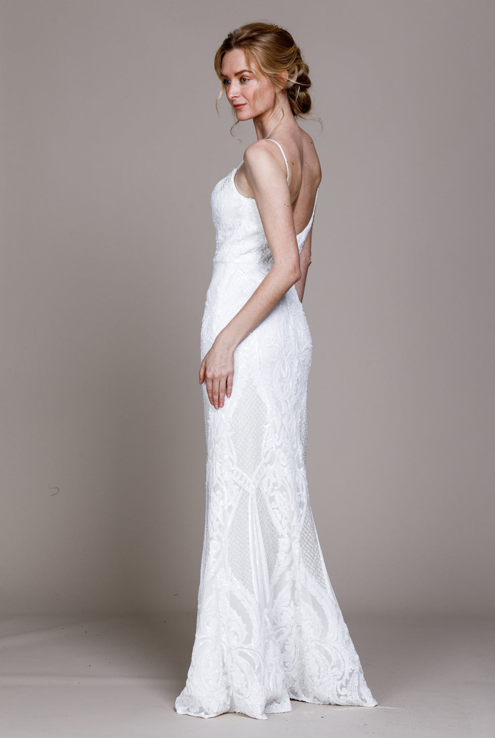 Illusion V-Neck Sequin Prom Dress-smcdress