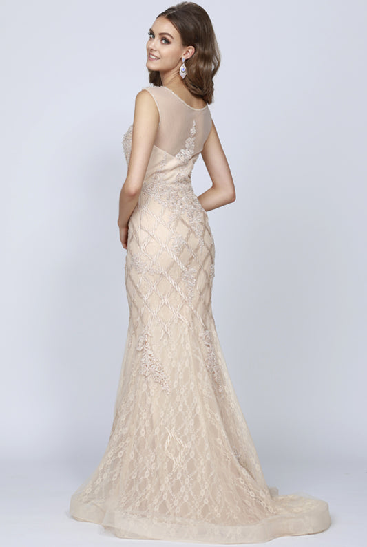 Fitted lace mermaid prom dress-smcdress