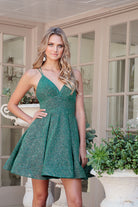 Glitter fit and flare short dress-smcdress