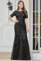 Embroidered Lace Mermaid Prom & MOB Dress-smcdress