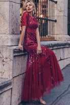 Embroidered Lace Mermaid Prom & MOB Dress-smcdress