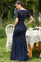 Embroidered Lace Mermaid Prom & MOB Dress-smcdress