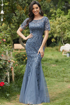 Embroidered Lace Mermaid Prom & MOB Dress-smcdress