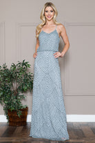 Open Back Sequin Chiffon Long Dress-smcdress