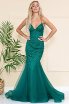 Mermaid Tulle Skirt Lace Prom Dress-smcdress