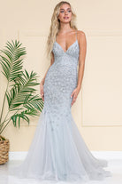 Mermaid Tulle Skirt Lace Prom Dress-smcdress