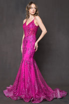 Sequins Mermaid Prom Dress w/ Spaghetti Straps-smcdress