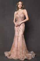 Sequins Mermaid Prom Dress w/ Spaghetti Straps-smcdress