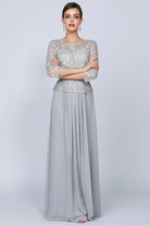 3/4 Sleeve Embroidered Bodice MOB Dress-smcdress