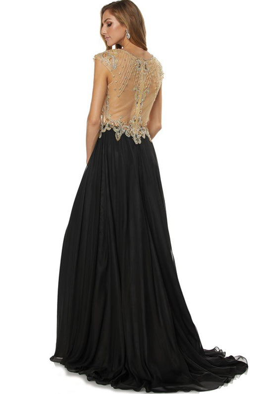 Cap Sleeves Beaded Long Prom Dress & Mother-of-the-Bride-smcdress