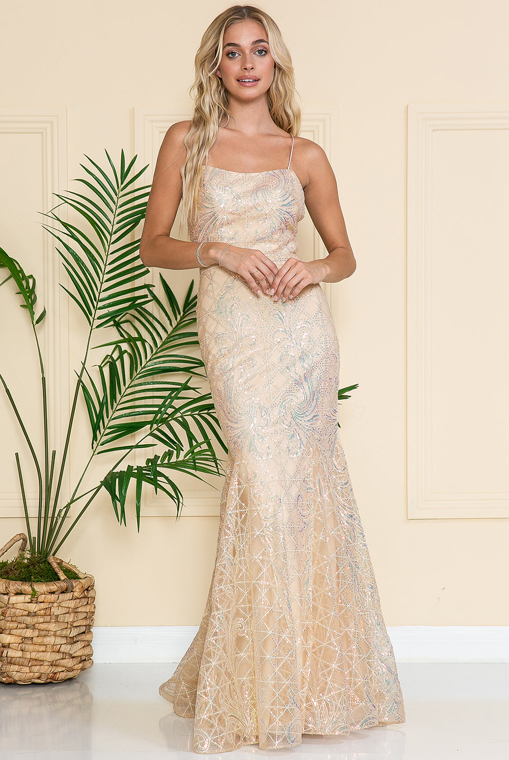 Embroidered Lace Mermaid Prom Dress-smcdress