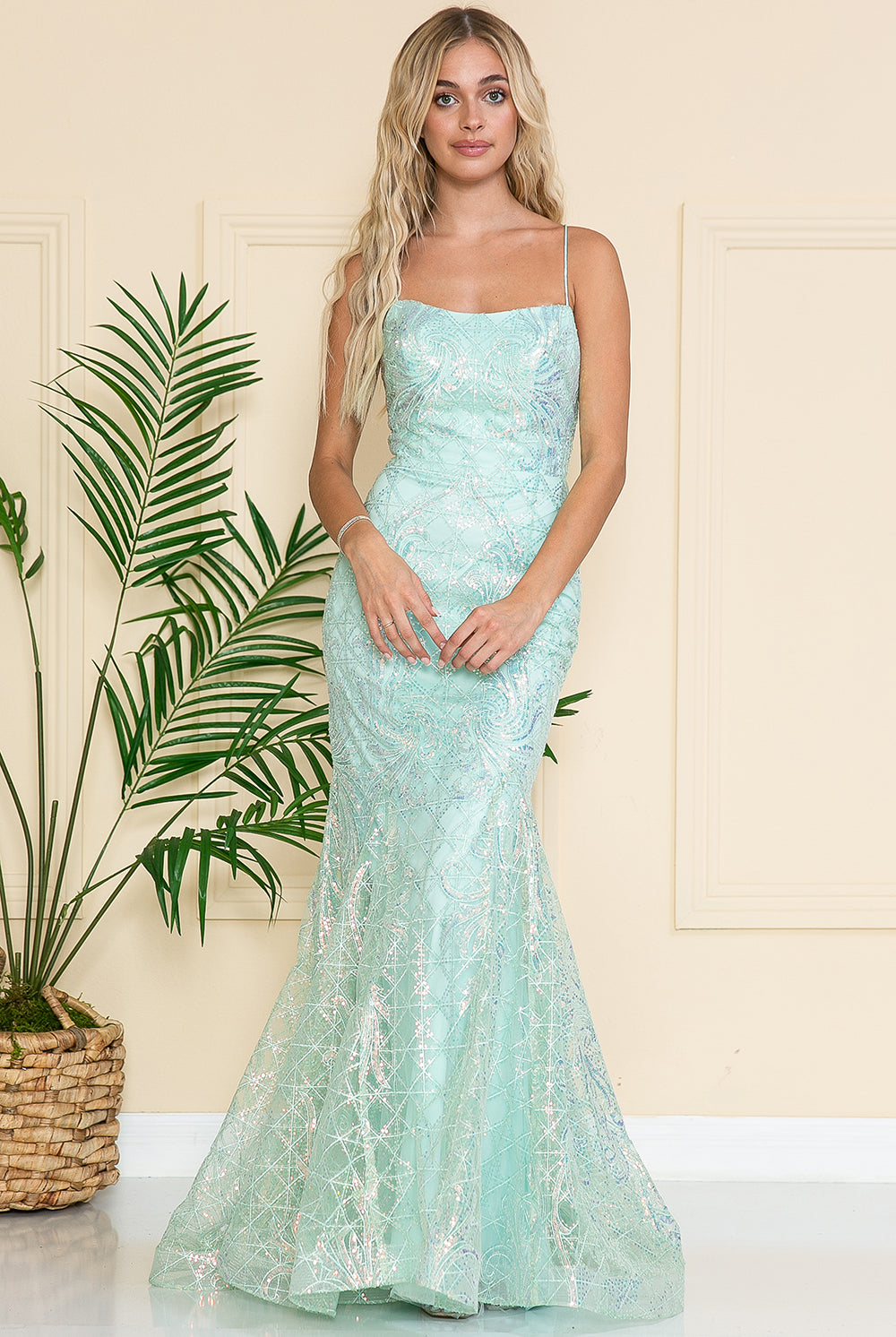 Embroidered Lace Mermaid Prom Dress-smcdress