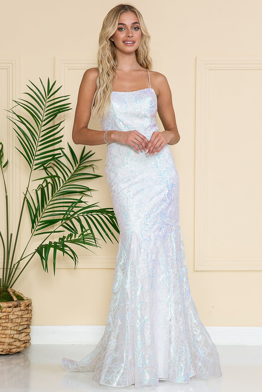 Embroidered Lace Mermaid Prom Dress-smcdress