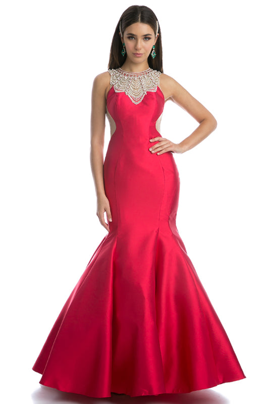 Jewel neckless mermaid prom dress-smcdress