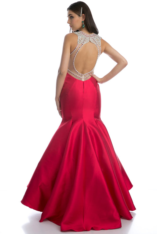 Jewel neckless mermaid prom dress-smcdress