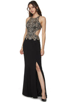 Jewel-Embellished Cut-Out Back Dress-smcdress