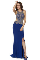 Jewel-Embellished Cut-Out Back Dress-smcdress