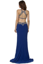 Jewel-Embellished Cut-Out Back Dress-smcdress