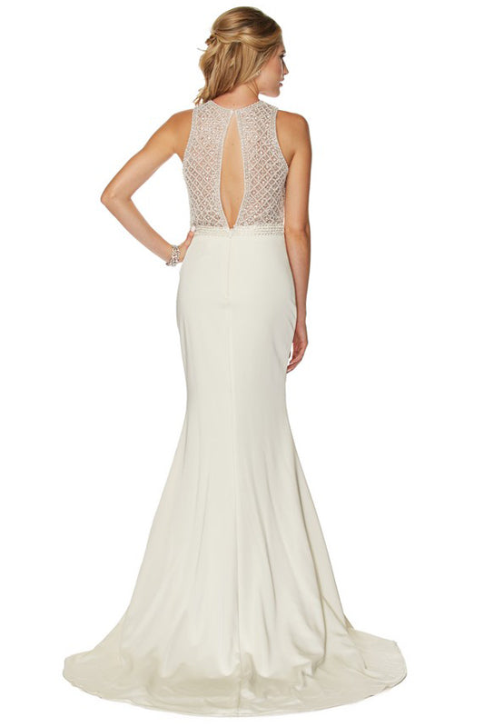 Beaded Bodice Mermaid Prom Dress-smcdress