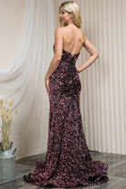 Sequin Embroidered Mermaid Prom Dress w/Open Back-smcdress