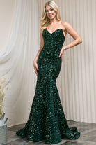 Sequin Embroidered Mermaid Prom Dress w/Open Back-smcdress