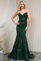 Sequin Embroidered Mermaid Prom Dress w/Open Back-smcdress
