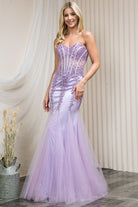 Strapless Sweetheart Embroidered Mermaid Wedding & Evening Dress-smcdress