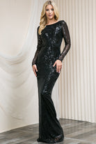Embellished Sequin Long Bride Dress-smcdress