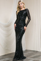 Embellished Sequin Long Bride Dress-smcdress
