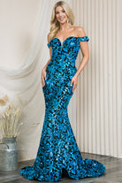 Embroidered Sequins Sweetheart Mermaid Prom Dress-smcdress