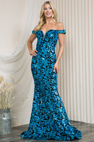 Embroidered Sequins Sweetheart Mermaid Prom Dress-smcdress