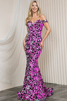 Embroidered Sequins Sweetheart Mermaid Prom Dress-smcdress