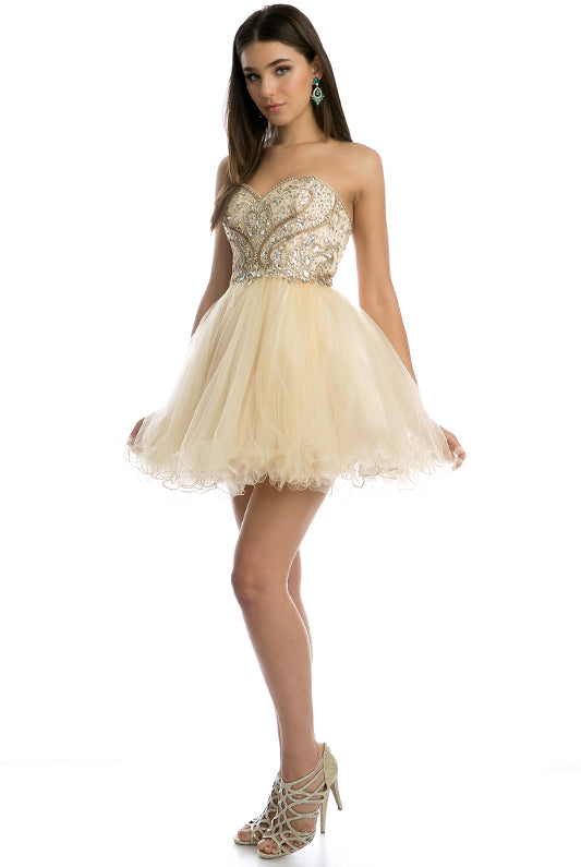 Jeweled Bodice Short Dress—Cocktail & Homecoming-smcdress