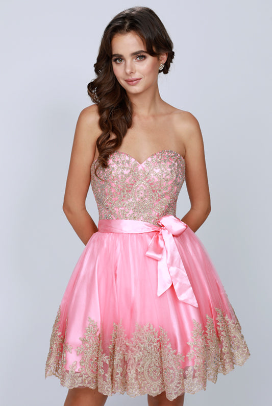 Short Beaded Sweetheart Dress-smcdress