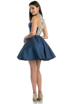 Embroidered Top & Waist Short Dress for Cocktail & Homecoming-smcdress