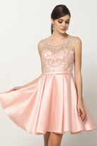 Embellished Bodice Dress with Sheer Back for Cocktail & Homecoming-smcdress