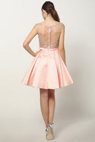 Embellished Bodice Dress with Sheer Back for Cocktail & Homecoming-smcdress
