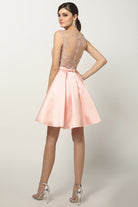 Embellished Bodice Dress with Sheer Back for Cocktail & Homecoming-smcdress