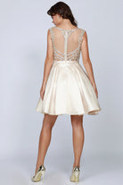 Embellished Bodice Dress with Sheer Back for Cocktail & Homecoming-smcdress