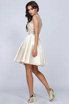 Embellished Bodice Dress with Sheer Back for Cocktail & Homecoming-smcdress