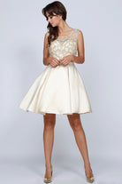 Embellished Bodice Dress with Sheer Back for Cocktail & Homecoming-smcdress