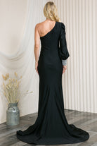 Mermaid Satin Prom Dress with One Shoulder-smcdress