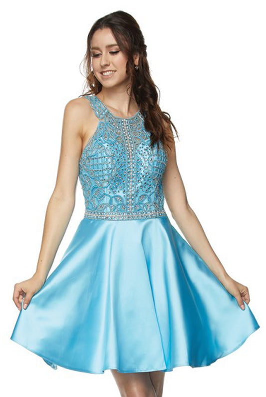 Beaded Short Dress for Cocktail & Homecoming-smcdress