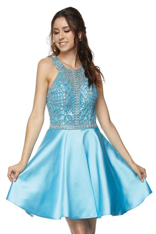Beaded Short Dress for Cocktail & Homecoming-smcdress