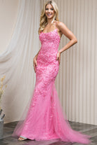 Embroidered Lace Mermaid Tail Prom Dress-smcdress